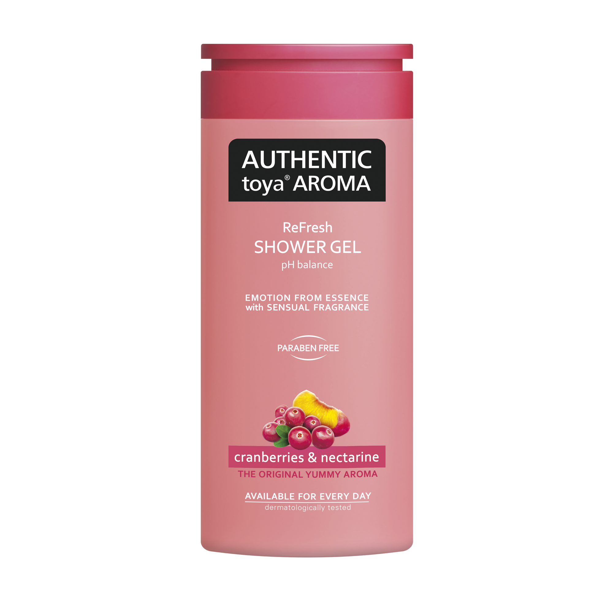 AUTHENTIC toya AROMA – sprchový gel cranberries & nectarine