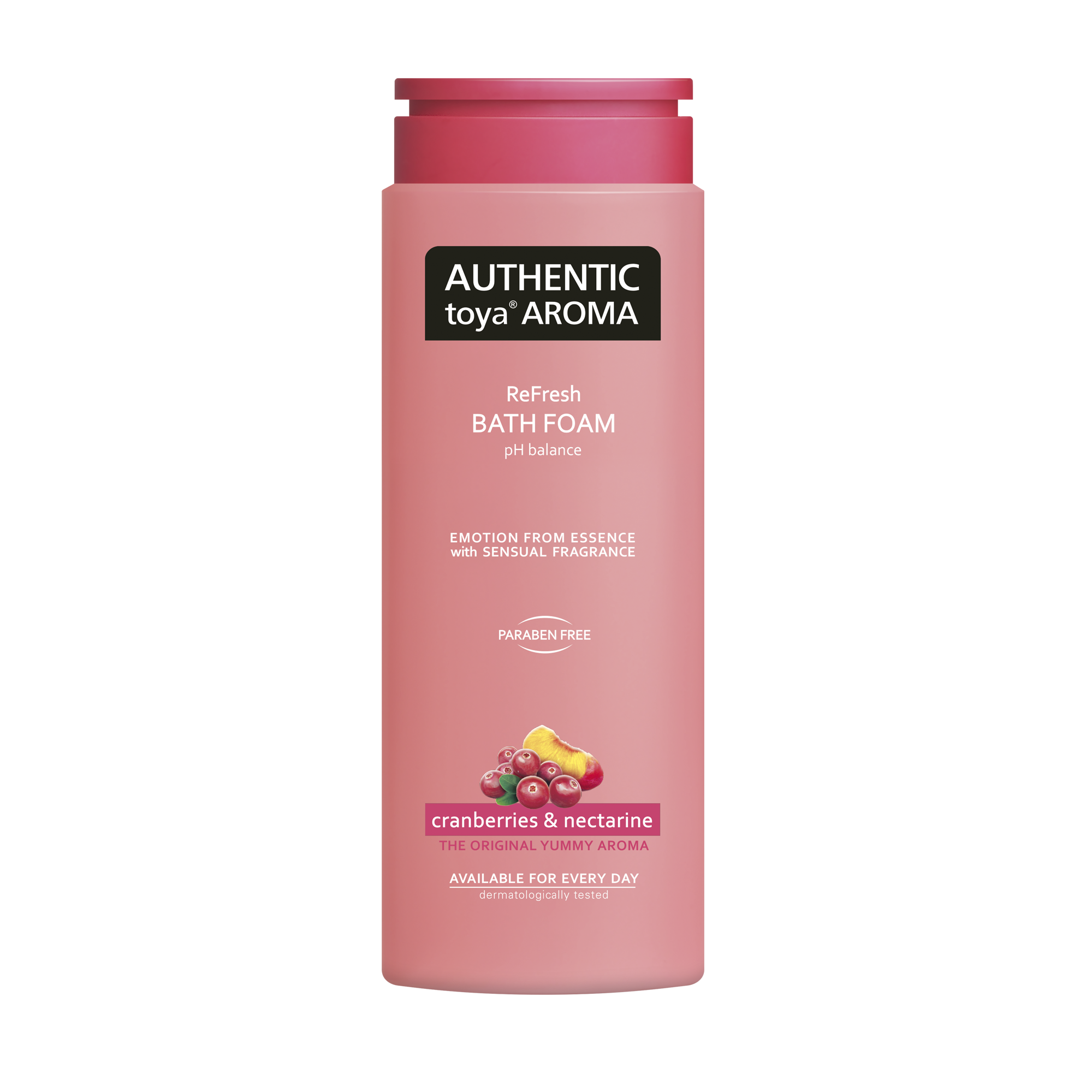 AUTHENTIC toya AROMA – pěna do koupele cranberries & nectarine