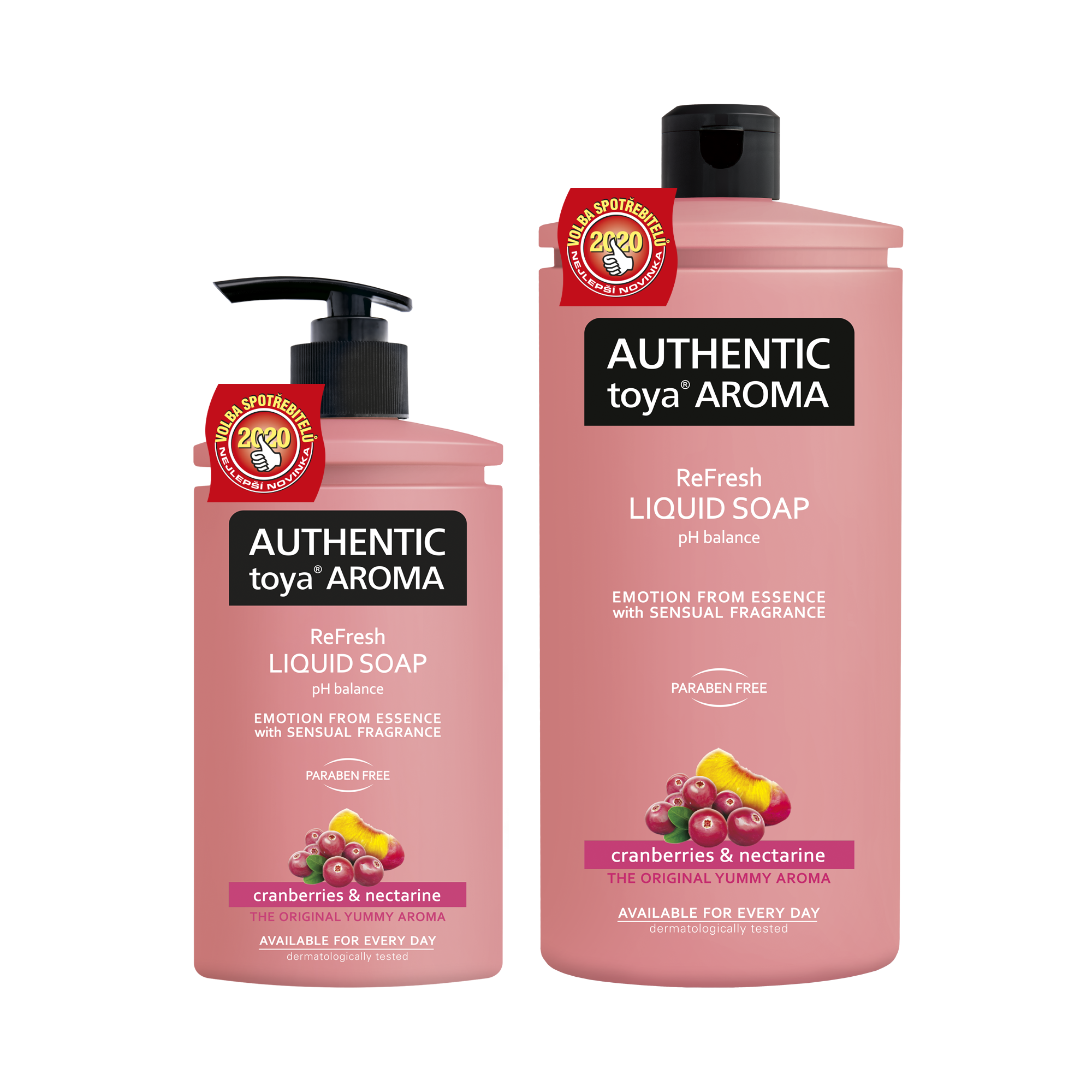AUTHENTIC toya AROMA - tekuté mýdlo cranberries & nectarine